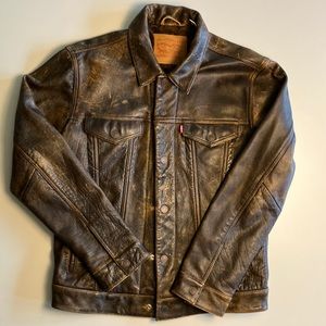 Brown Levi's leather jacket